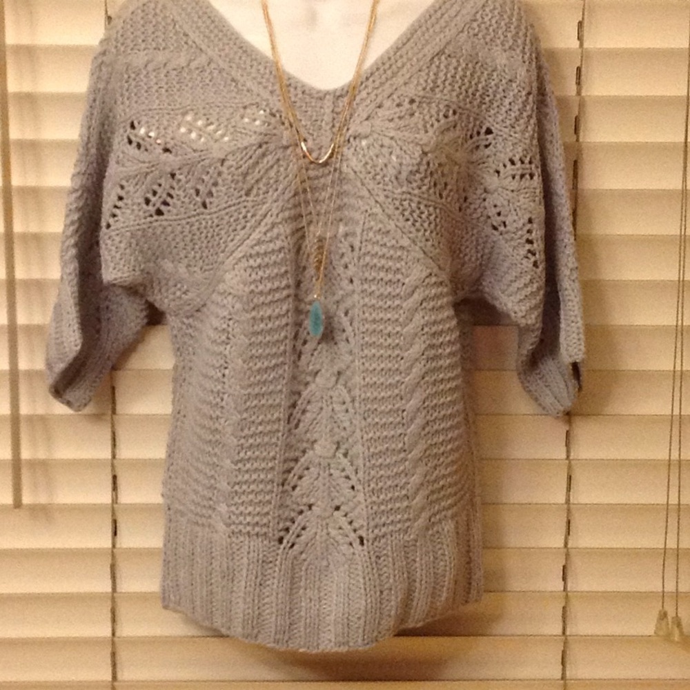 Romeo &Juliet Couture Hand Knit Sweater Soft Gray